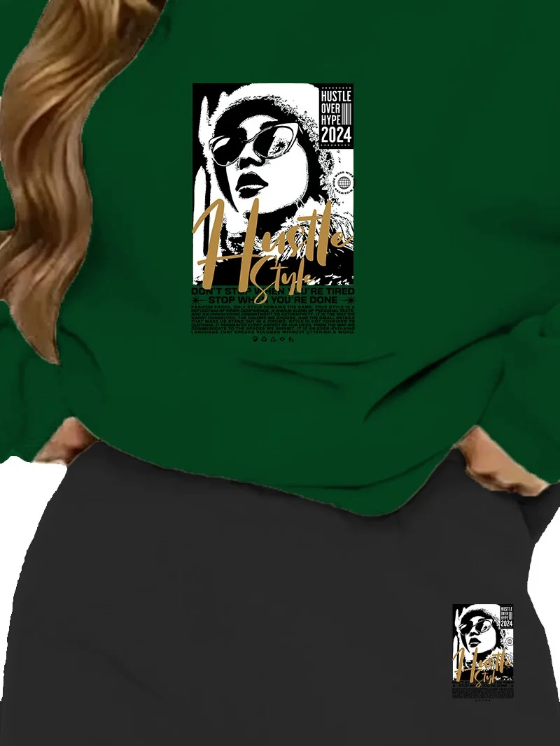 DogFish Tracksuit Oversize Icehell Printed Tracksuit,lover,couple Combination Green