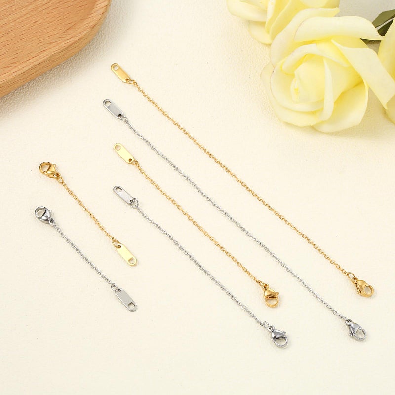 KOPOX 6 Pcs Gold and Silver Plated Necklace Extenders for Necklaces, 2", 4", 6" Delicate Necklace Extender Chain Set for Women Jewelry Making - Image 4