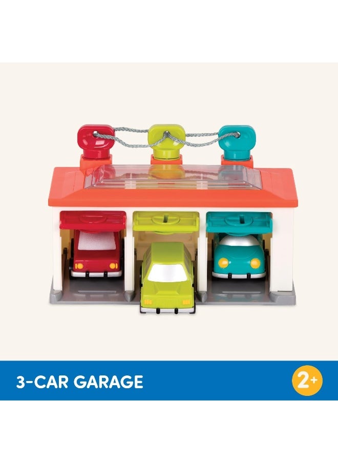 Proposed Value: – 3 Car Garage – Shape Sorting Toy Garage With Keys And 3 Toy Cars For Toddlers 2 Years + (5-Pcs)