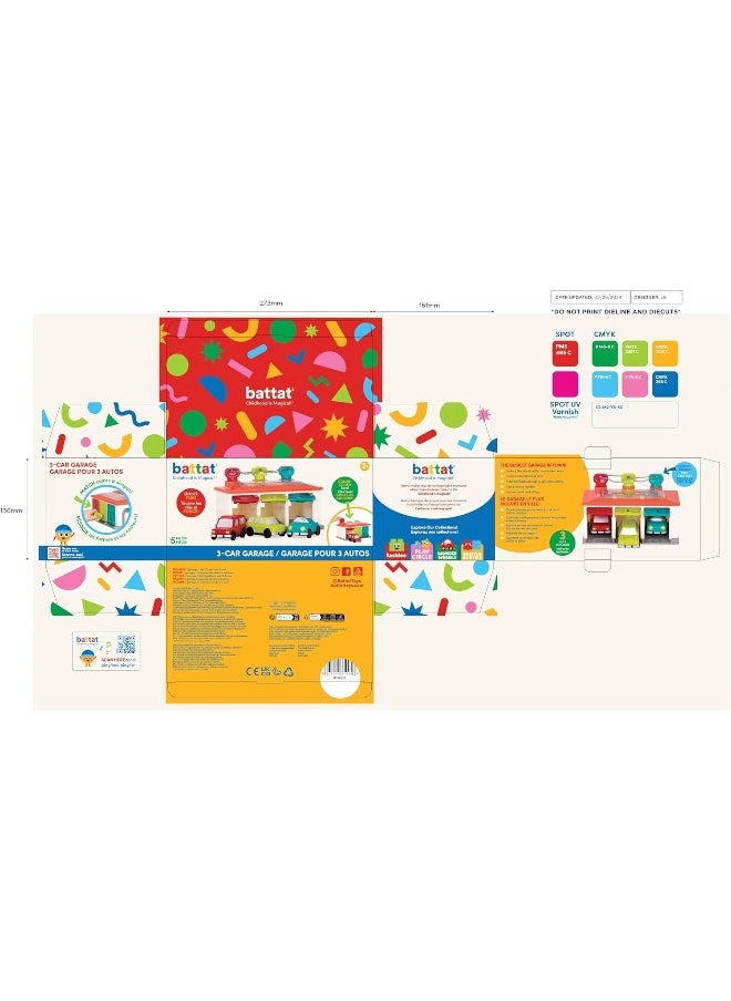 Proposed Value: – 3 Car Garage – Shape Sorting Toy Garage With Keys And 3 Toy Cars For Toddlers 2 Years + (5-Pcs)