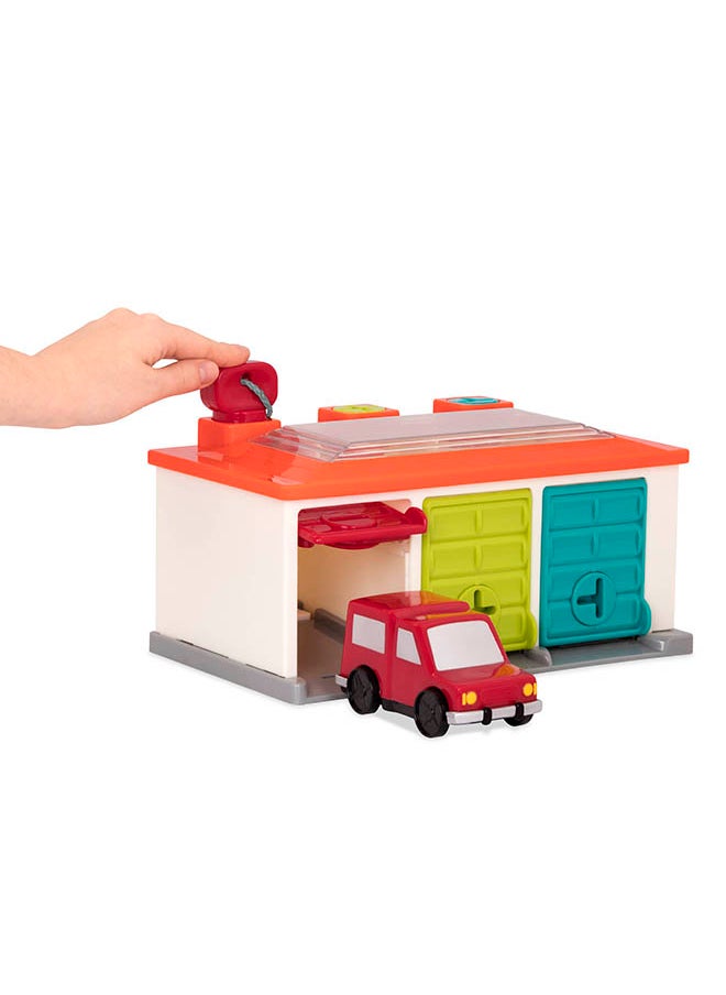 BATTAT 3 Car Garage, Shape Sorting Toy, Garage with Keys and Cars for Toddlers, Pre School Toys, Best Gift for Toddlers  - Image 4
