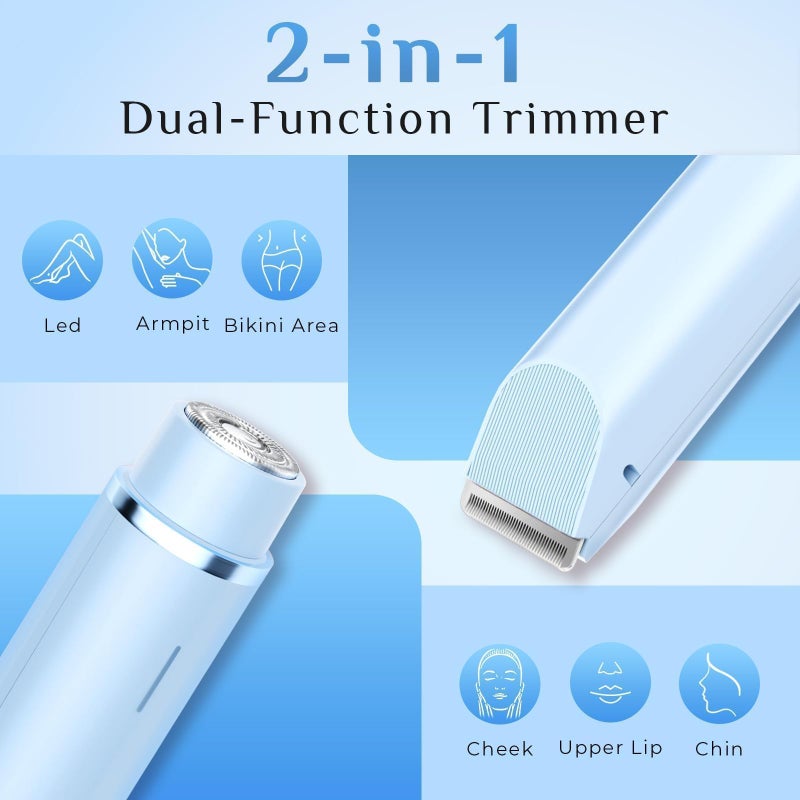 Mpotmiy New 2-in-1 Electric Bikini Trimmer for Men - Dual Head Electric Razor,Waterproof Painless Bikini Shaver, Pubic Hair Trimmer for Private Area & Body Hair, Gifts for Men,Blue - Image 3