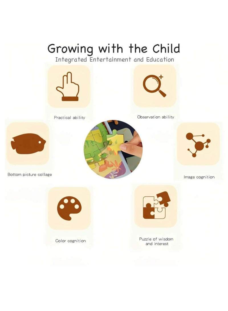 Excefore Jigsaw Puzzles Toys for 3-5 Year Old Boys and Girls, Magnets Puzzle for Childrens, Ideal Gifts for Toddler, Educational Sensory Wooden Puzzles, Preschool Toys (Animals) - Image 2