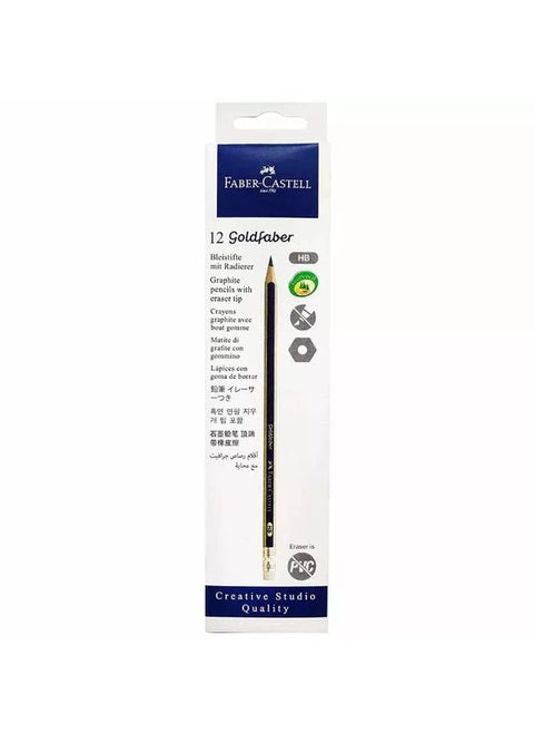 Gold Faber Graphite Pencil 2B Without Eraser Tip Box Of 12Pc