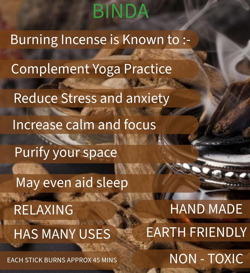 Binda Oudh Oud Bambooless Incense Sticks 20 Sticks Pack of 1 Natural LongLasting Luxury Oudh Oud Scent Perfect for Pooja Meditation or Relaxation - Image 5