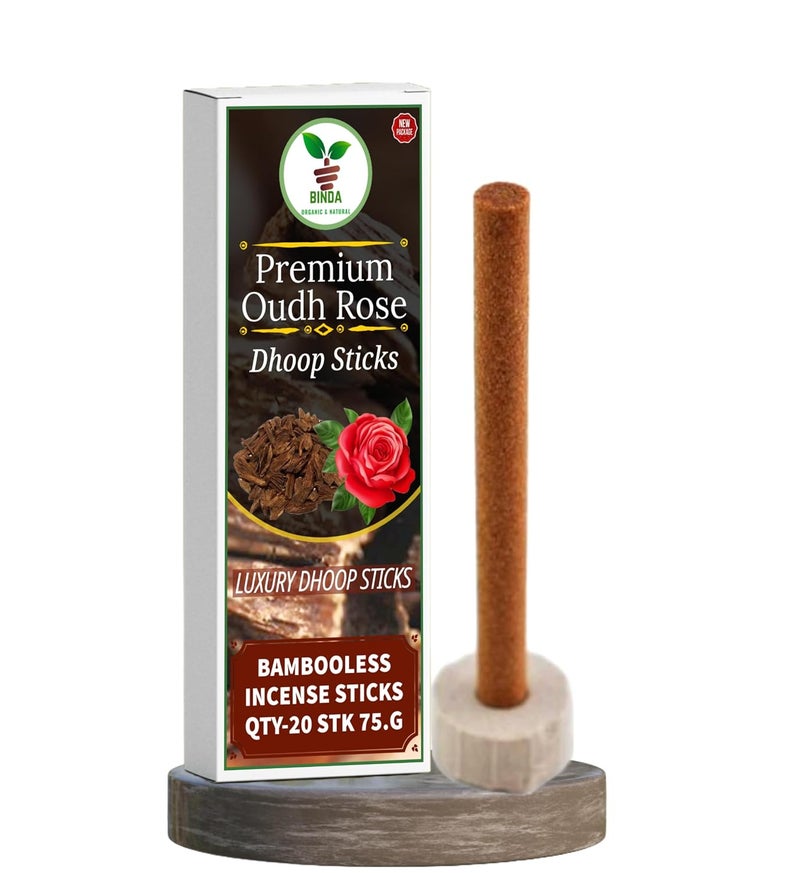 Binda Oudh Oud Bambooless Incense Sticks 20 Sticks Pack of 1 Natural LongLasting Luxury Oudh Oud Scent Perfect for Pooja Meditation or Relaxation - Image 1