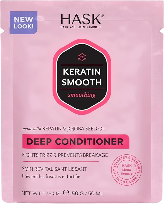 HASK Keratin Smoothing Deep Conditioner Treatment for all hair types colour safe glutenfree sulfatefree parabenfree 1 50mL Packette - Image 2