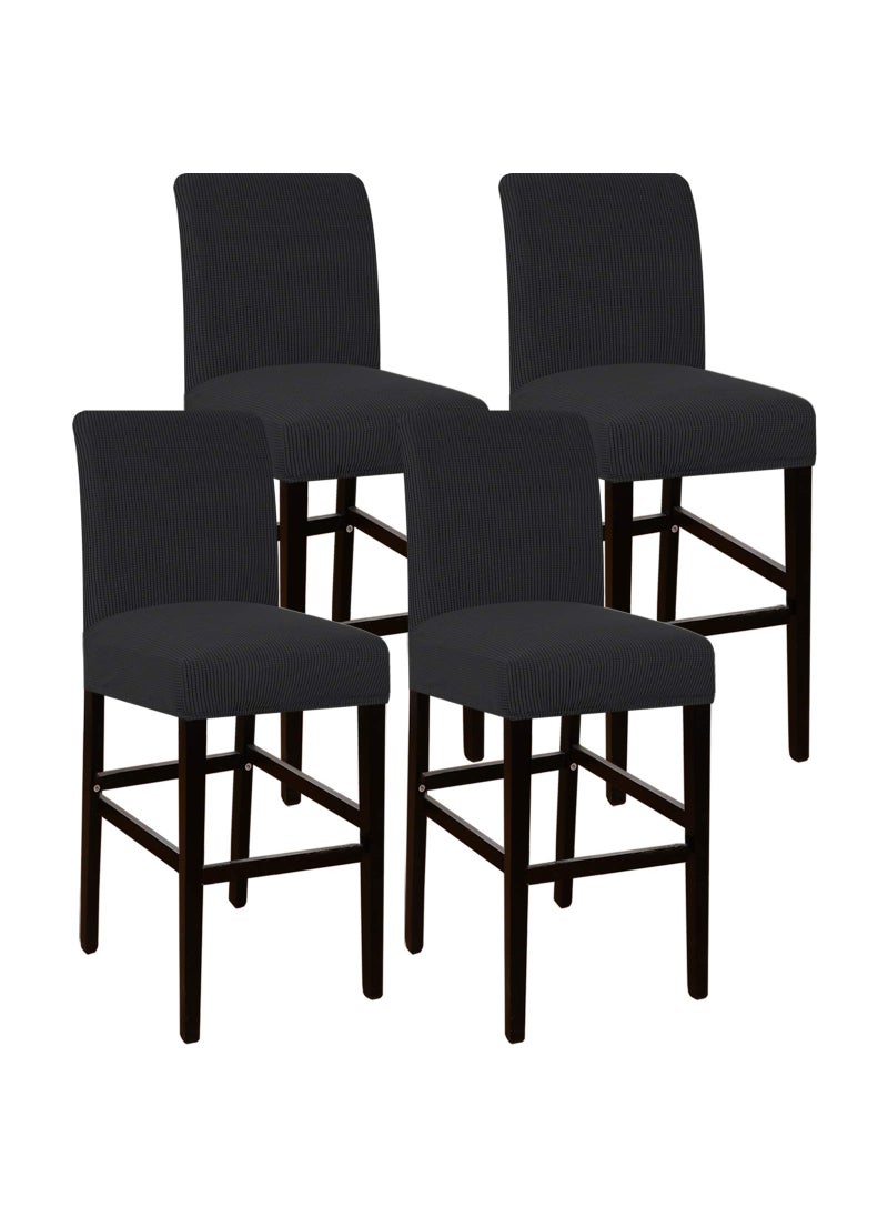 Flamingo P Flamingo P Bar Stool Covers Counter Height Chair Seat Covers High Stretch Protectors Non Slip with Elastic Bottom Set of 4 Black 
