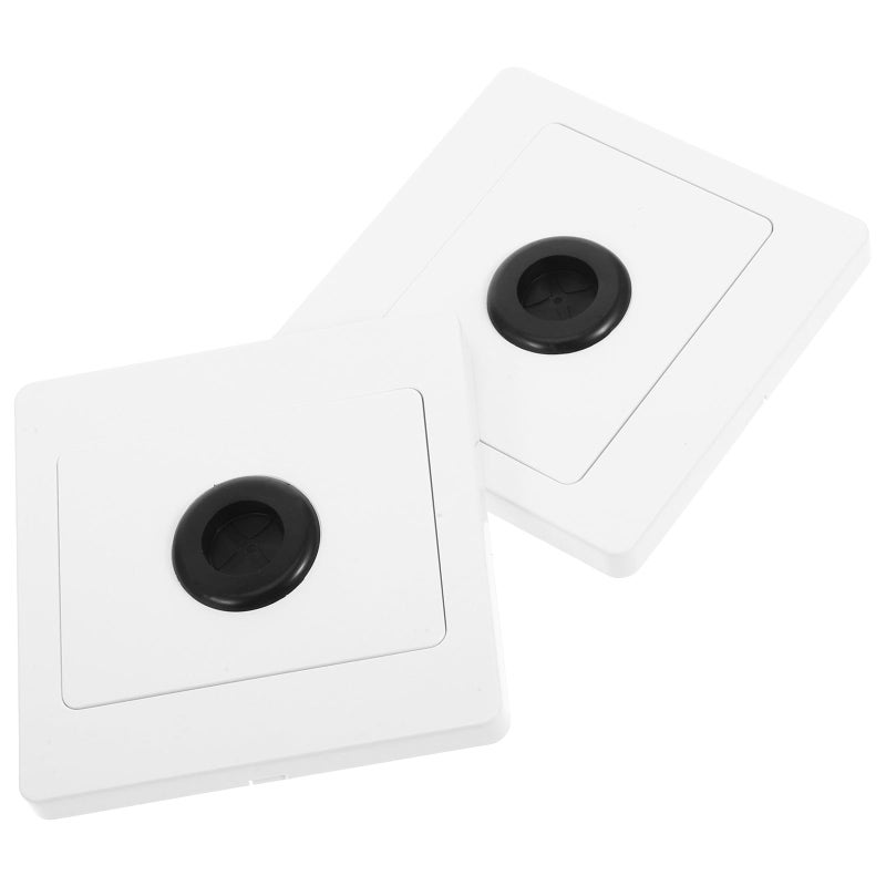 White 86 Type Wall Plate Outlet Covers with Cable Hole and Rubber Gasket 2 Pack - Image 2