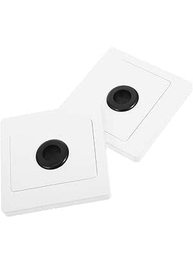 White 86 Type Wall Plate Outlet Covers with Cable Hole and Rubber Gasket 2 Pack - Image 1