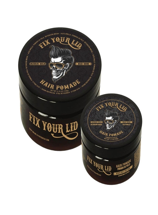 Fix Your Lid Hair Pomade for Men - Water Based Pomade Medium Hold High Shine - Easy to Wash Out - All Hair Types - 3.75 oz + 1.7 oz - Image 1