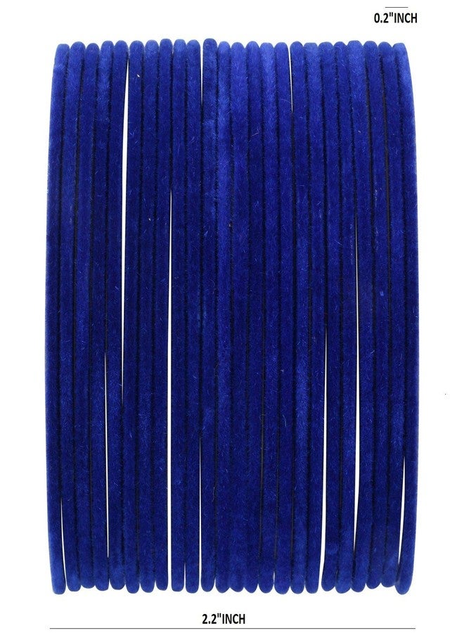 Efulgenz Indian Bangles for Women Indian Bangles Set Bollywood Plain Metal Velvet Bangle Bracelets Costume Jewelry for Women - Image 5