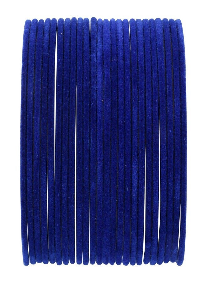 Efulgenz Indian Bangles for Women Indian Bangles Set Bollywood Plain Metal Velvet Bangle Bracelets Costume Jewelry for Women - Image 1