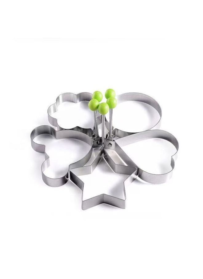 Generic - Creative Stainless Steel Omelette Love Type Omelette Mold Heart-shaped Model Omelette Ring Fried Egg Steamed Purse Mold-Specifications:star Style - Image 1