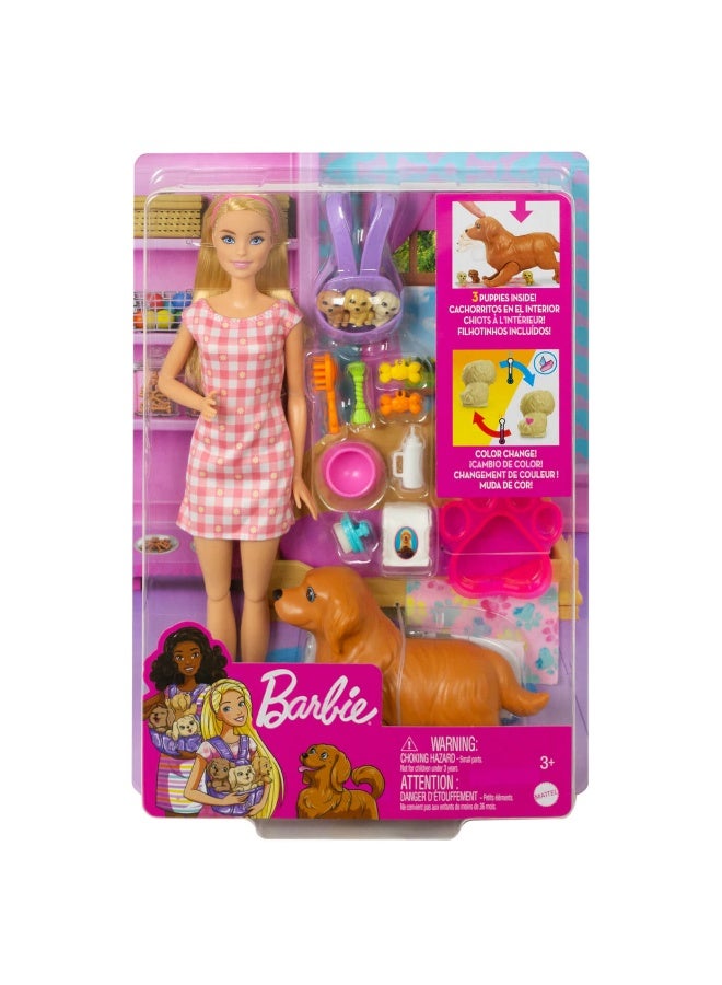 Barbie Newborn Pups Playset & Doll - Image 1