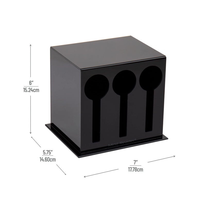 مايند ريدر موزع أواني مايند ريدر، منظم أدوات فضية، شوكة وملعقة بلاستيكية، مطبخ، 7 بوصة طول × 5.75 بوصة عرض × 6 بوصة ارتفاع، أسود - Image 3