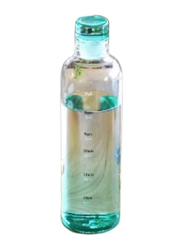 500ml Water Bottle with Reusable Time Tags Plastic Outdoor Sports Drink Bottle (Green)