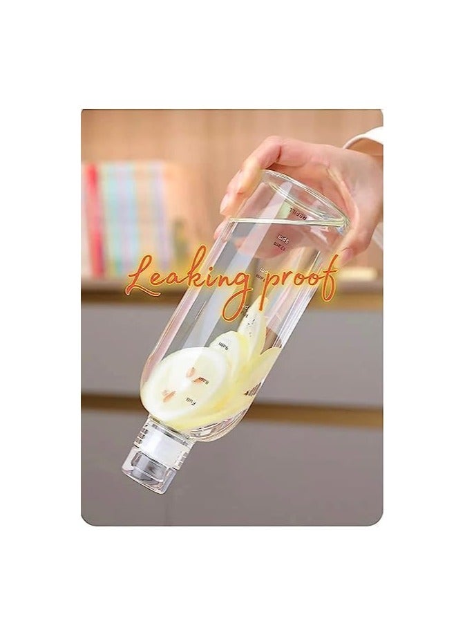 500ml Water Bottle with Reusable Time Tags Plastic Outdoor Sports Drink Bottle (Green)