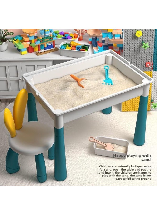 Generic - Compatible With Lego Large Particle Building Block Table Multi-functional Children's Toy Power 3-year-old Men's And Women's 6-year-old Learning Table-Color:Extra Large Long Table +416 Large Particles - Image 1
