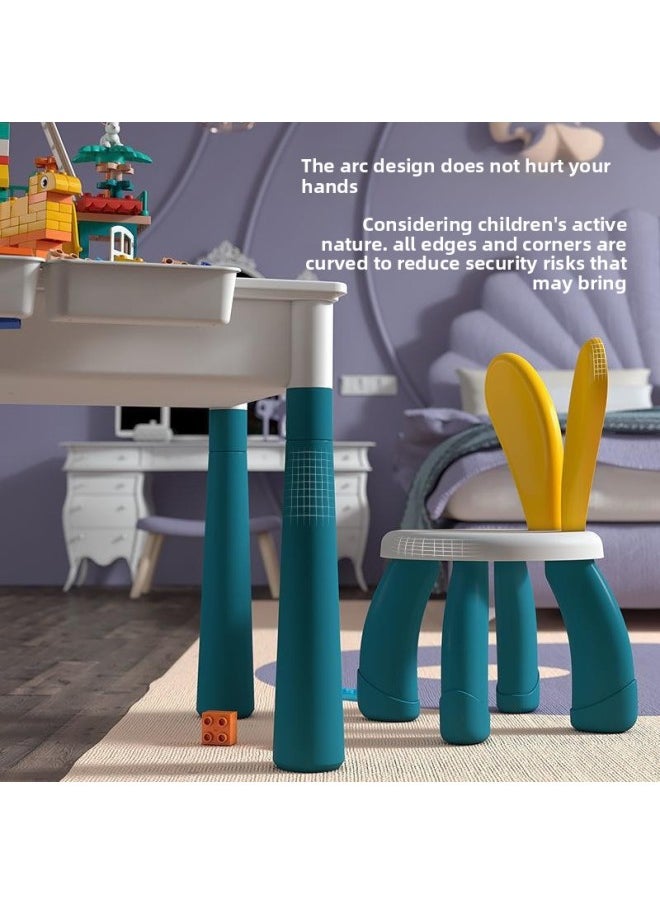 Generic - Compatible With Lego Large Particle Building Block Table Multi-functional Children's Toy Power 3-year-old Men's And Women's 6-year-old Learning Table-Color:Extra Large Long Table +416 Large Particles - Image 1