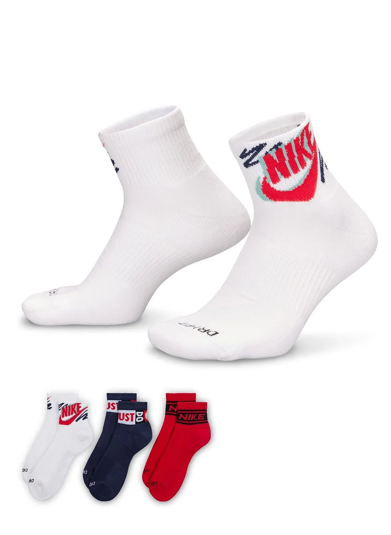 نايكي 3 Pack Everyday Ankel Socks