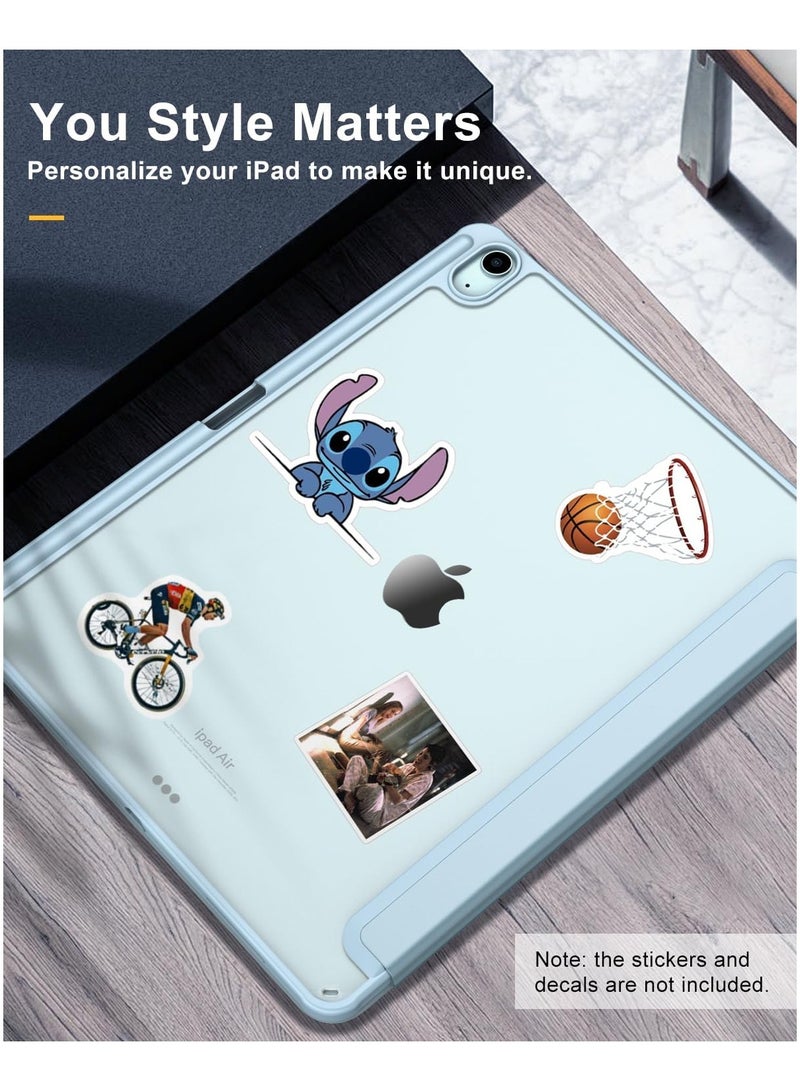 DUSALA Case for New iPad Air 13 inch (M3/M2-2025/2024) with Pencil Holder, Slim Stand Protective Cover with Clear Transparent Back Shell for iPad Air 13 inch, Auto Wake/Sleep, (Blue) - Image 5