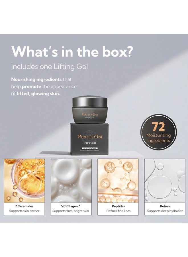 perfect one Lifting Gel - All-in-One Skin Care, Face Serum, Gel Moisturizer - With VC Collagen, Niacinamide, Retinol, and Hyaluronic Acid - Helps The Skin Appear Firmer and Moisturized, 50g - Image 2