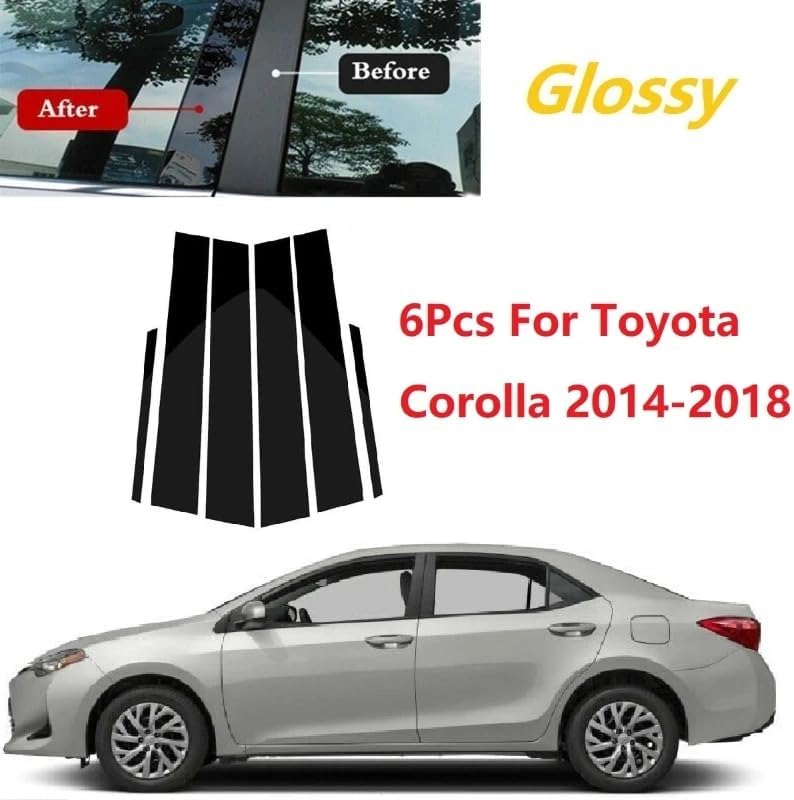 QASULER 6PCS Polished Pillar Posts for Toyota Corolla - Image 3