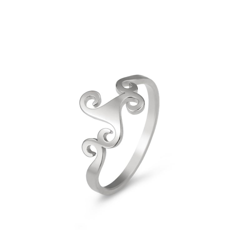 Celtic Triskele Spiral Ring Silver Stainless Steel Viking Amulet Jewelry For Women And Men Diameter 17mm - Image 2