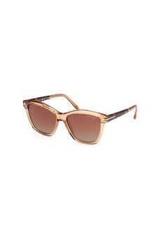 TOM FORD Women's Square Shape Acetate Sunglasses FT108745F54 Lens Size: 54 Millimeter - Shiny Light Brown  - Image 1