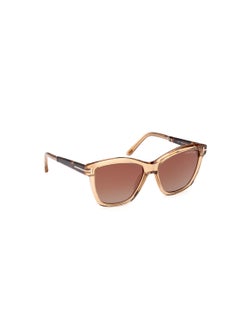 TOM FORD Women's Square Shape Acetate Sunglasses FT108745F54 Lens Size: 54 Millimeter - Shiny Light Brown  - Image 3