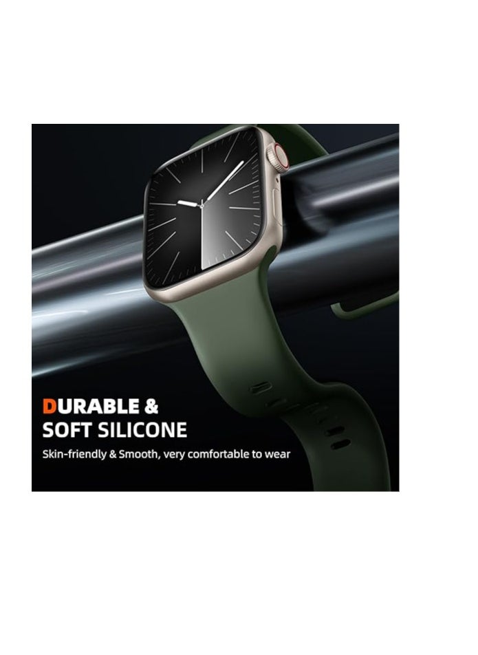 Mmmon - 5 Pack Soft Silicone Bands,Compatible With Apple Watch Ultra 2 Band 49mm 45mm 44mm 42mm For Men Women - Image 1