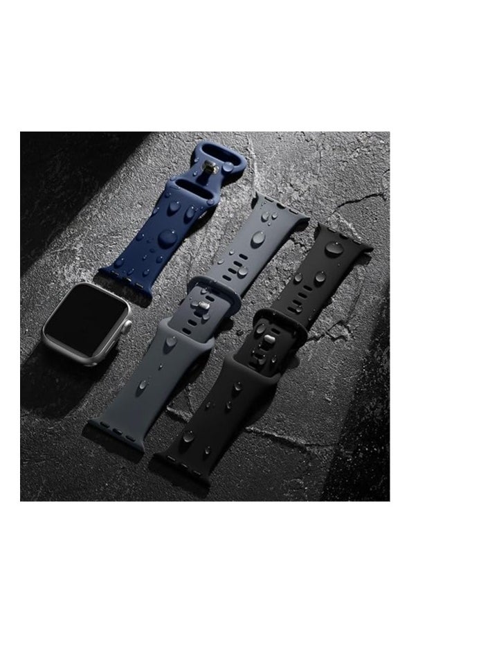 Mmmon - 5 Pack Soft Silicone Bands,Compatible With Apple Watch Ultra 2 Band 49mm 45mm 44mm 42mm For Men Women - Image 1