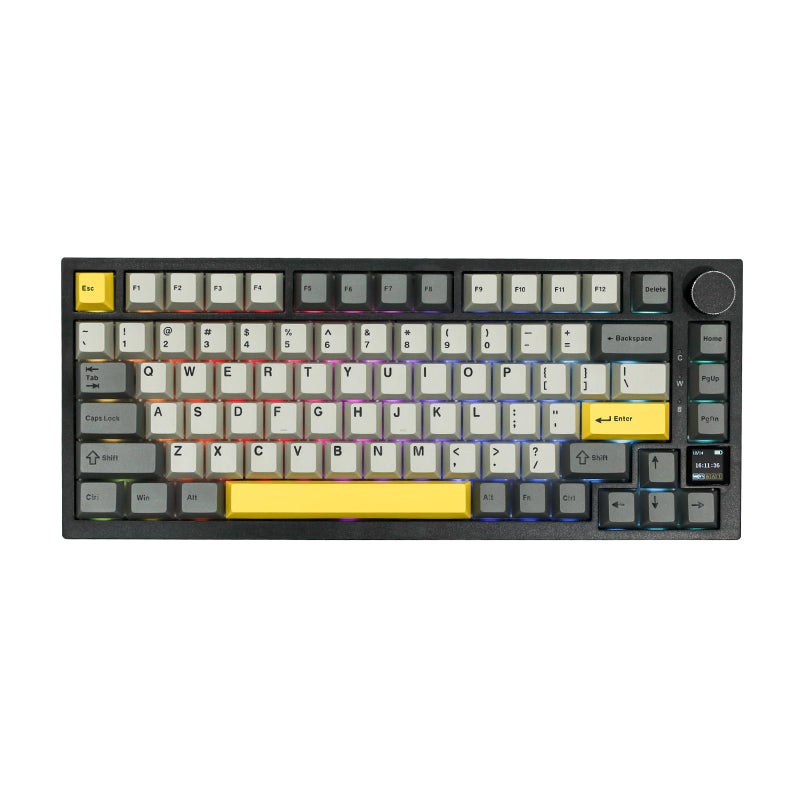 EPOMAKER Ajazz AK820 Pro لوحة مفاتيح ميكانيكية لاسلكية مع شاشة TFT ومقبض - Image 1