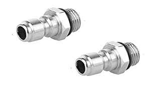 NE 14 Stainless Steel Quick connector QC Male Plug for pressure washer fitting Male Threaded 14mm pair of 2 - Image 1