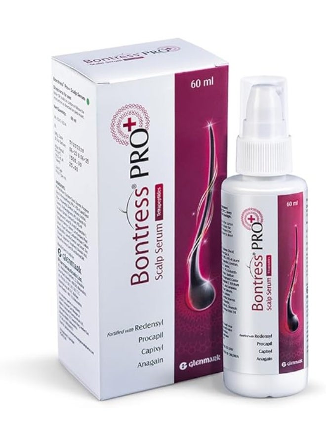 BONTRESS Pro+ Scalp Serum | fortified with Redensyl, Procapil, Capixyl & Anagain| helps reduce hair fall | Hair Growth Serum for both Men & women, 60ml