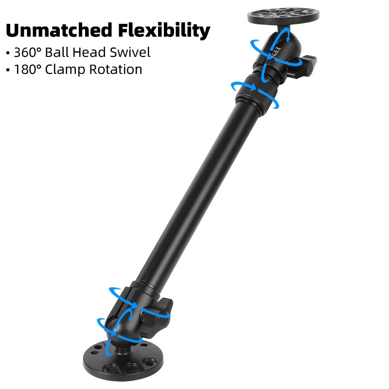 FPN All-Aluminum Extension Double Socket Arm, Adjustable Telescopic Mounting Arm 11.5 to 17 Inch, Compatible with RAM B Size Mounts and Other Industry Standard 1" / 25mm Ball Components - Image 4