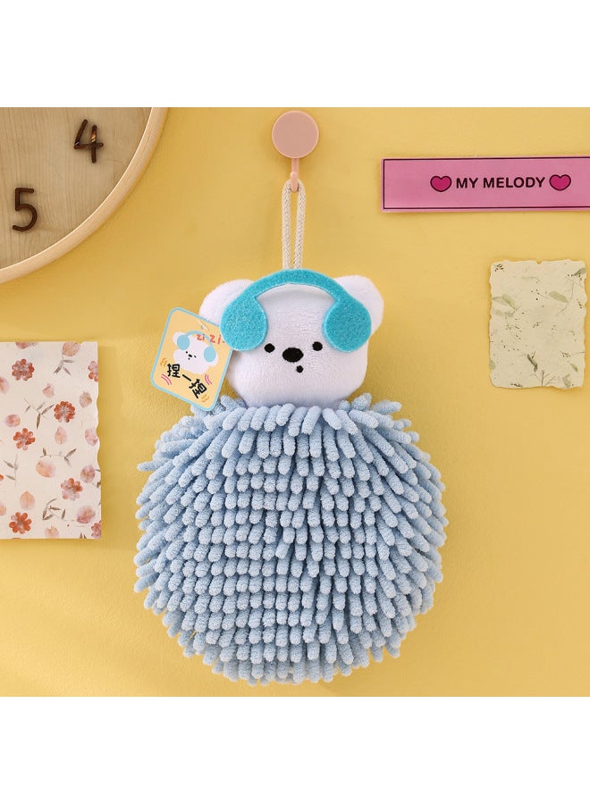 Puppy Holiday Cartoon Round Chenille Wipe Hand Towel Squeaking Home Kitchen Embroidery Hanging Absorbent Towel