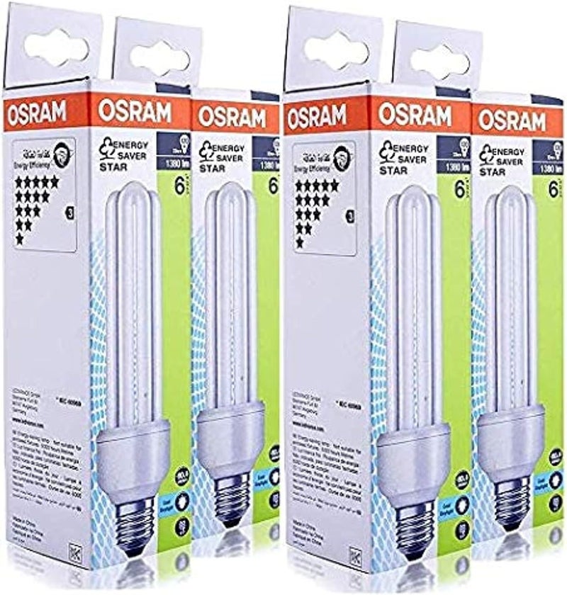 OSRAM OSRAM ENERGY SAVER 23W Screw - Base E27, 1380 lm WARM WHITE (Bundle- Pack of 4)