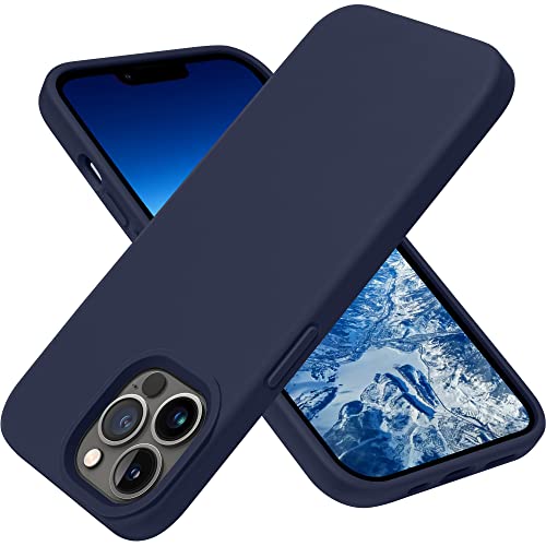 OTOFLY Compatible with iPhone 13 Pro Case,Ultra Slim Fit iPhone Case Liquid Silicone Gel Cover with Full Body Protection Anti-Scratch Shockproof Case (Midnight Blue) - Image 1