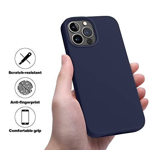 OTOFLY Compatible with iPhone 13 Pro Case,Ultra Slim Fit iPhone Case Liquid Silicone Gel Cover with Full Body Protection Anti-Scratch Shockproof Case (Midnight Blue) - Image 5