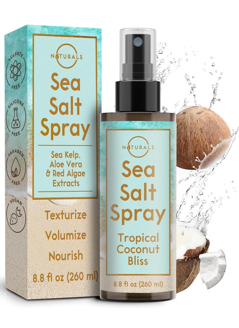 O Naturals Sea Salt Water Spray for Men  Texturizing Spray Wavy Hair Products  Tropical Coconut Bliss 8 oz 