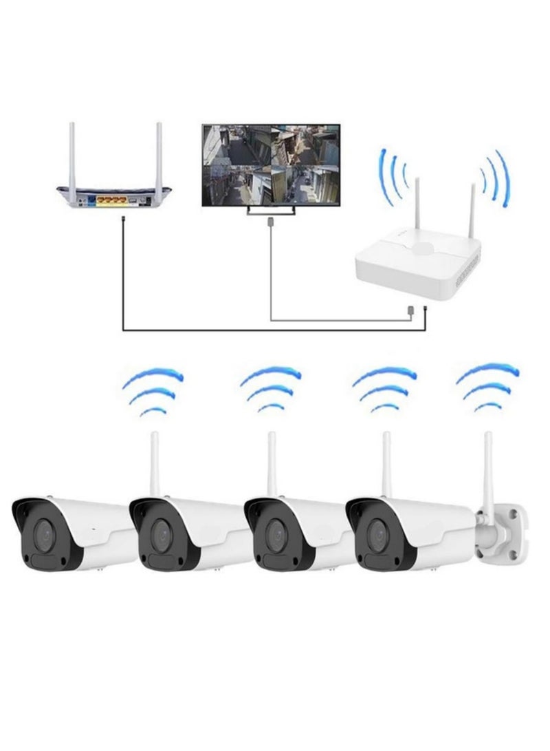 طقم كاميرات مراقبة لاسلكية مع مسجل واي فاي و4 كاميرات IP بولت - Image 3