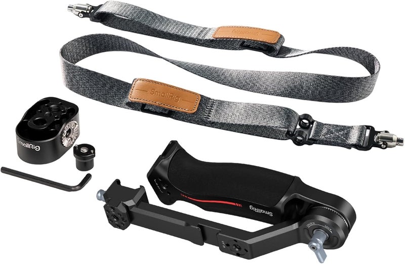 SMALLRIG Room to room portable Adjustable Sling Handgrip Gimbal Sling Handle w/Shoulder Strap for DJI RS 5 / RS 4 Pro / RS 4 / RS 3 / RS 3 Pro/RS 2 Stabilizer, Ergonomic Grip for Low Angle Shots Flexible use switching - Image 1