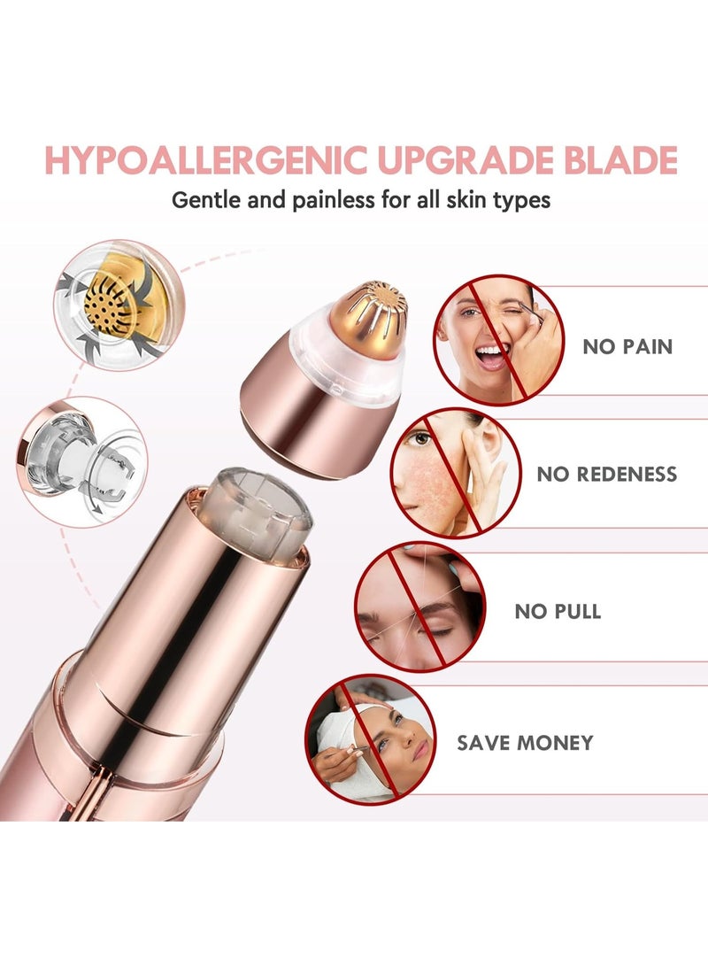 عام ماكينة كهربائية للحواجب للنساء مع شفرات بديلة، ومصباح LED دقيق، جهاز آمن لإزالة الشعر فورًا وبدون ألم. - Image 3