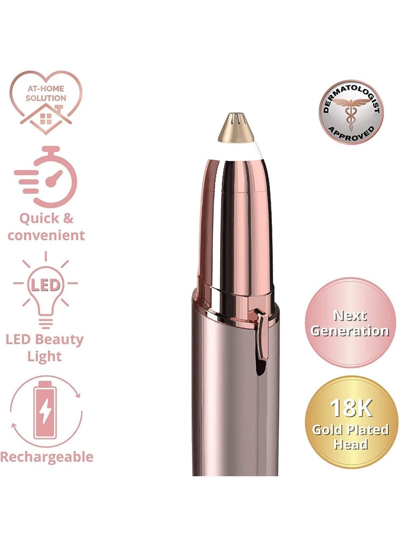 عام ماكينة كهربائية للحواجب للنساء مع شفرات بديلة، ومصباح LED دقيق، جهاز آمن لإزالة الشعر فورًا وبدون ألم. - Image 4