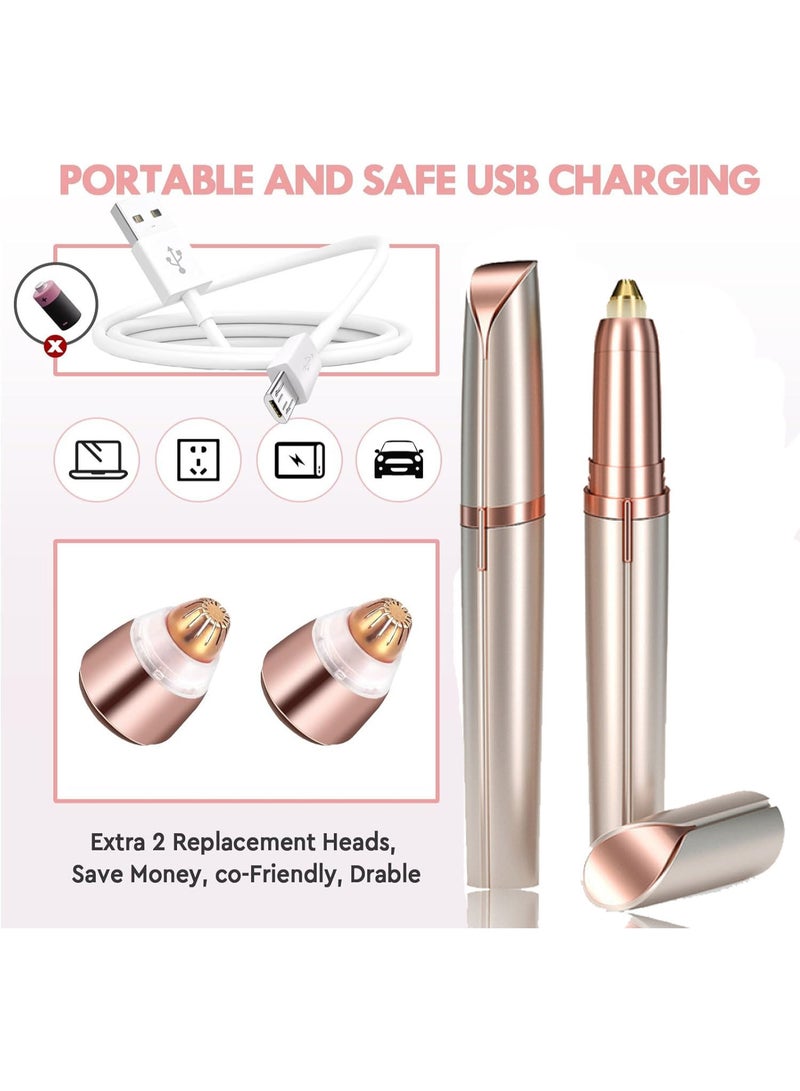 عام ماكينة كهربائية للحواجب للنساء مع شفرات بديلة، ومصباح LED دقيق، جهاز آمن لإزالة الشعر فورًا وبدون ألم. - Image 5