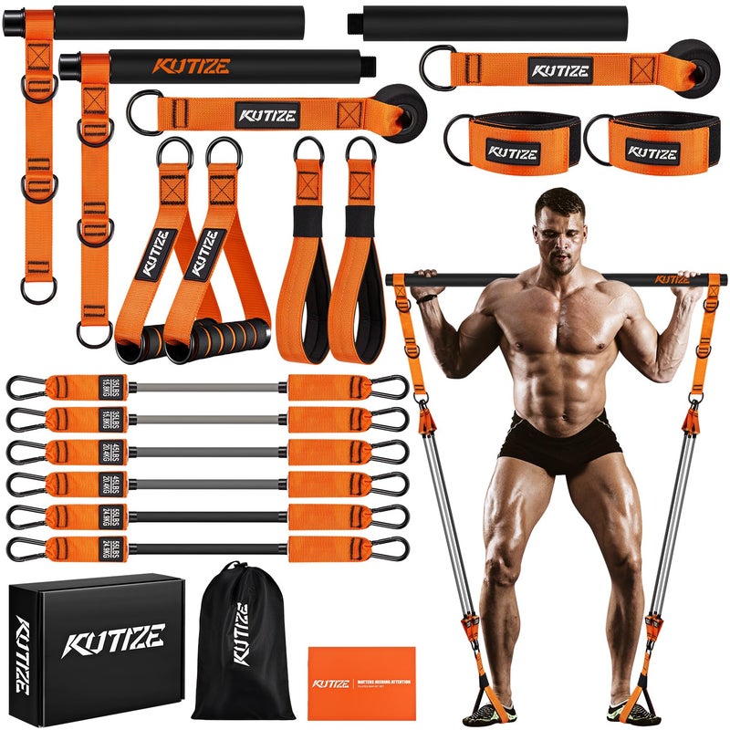 KUTIZE Pilates Bar Kit with Resistance Bands, Heavy Duty Pilates Equipment for Men, Training Bands with Handles for Legs, Hip, Back, Arm, Abs, Chest, Shoulders, Portable Home Gym Workout Equipment - Image 1