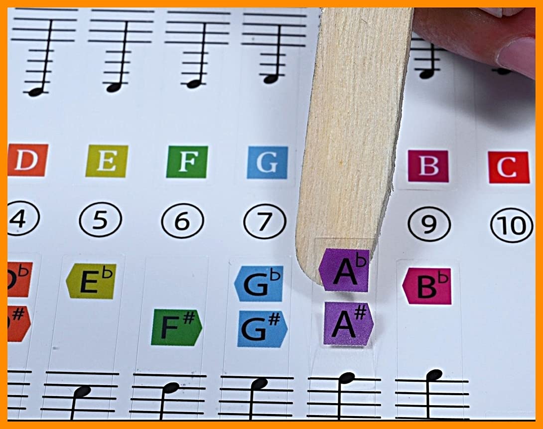 Palap Super Premium Vibrant Colors Piano Stickers Labels for 37, 49, 54, 61, 76, 88 Keys Keyboard, Piano Removable Stickers