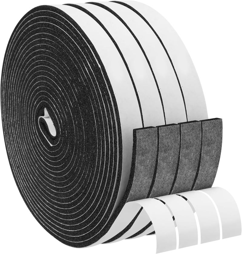 DGSL Foam Insulation Tape, 1/2In x 1/8In x131Ft Weather Stripping Door Seal Strip for Doors and Windows,Sliding Door,Sound Proof Soundproofing Door Seal,Weatherstrip,Air Conditioning Seal Strip - Image 1